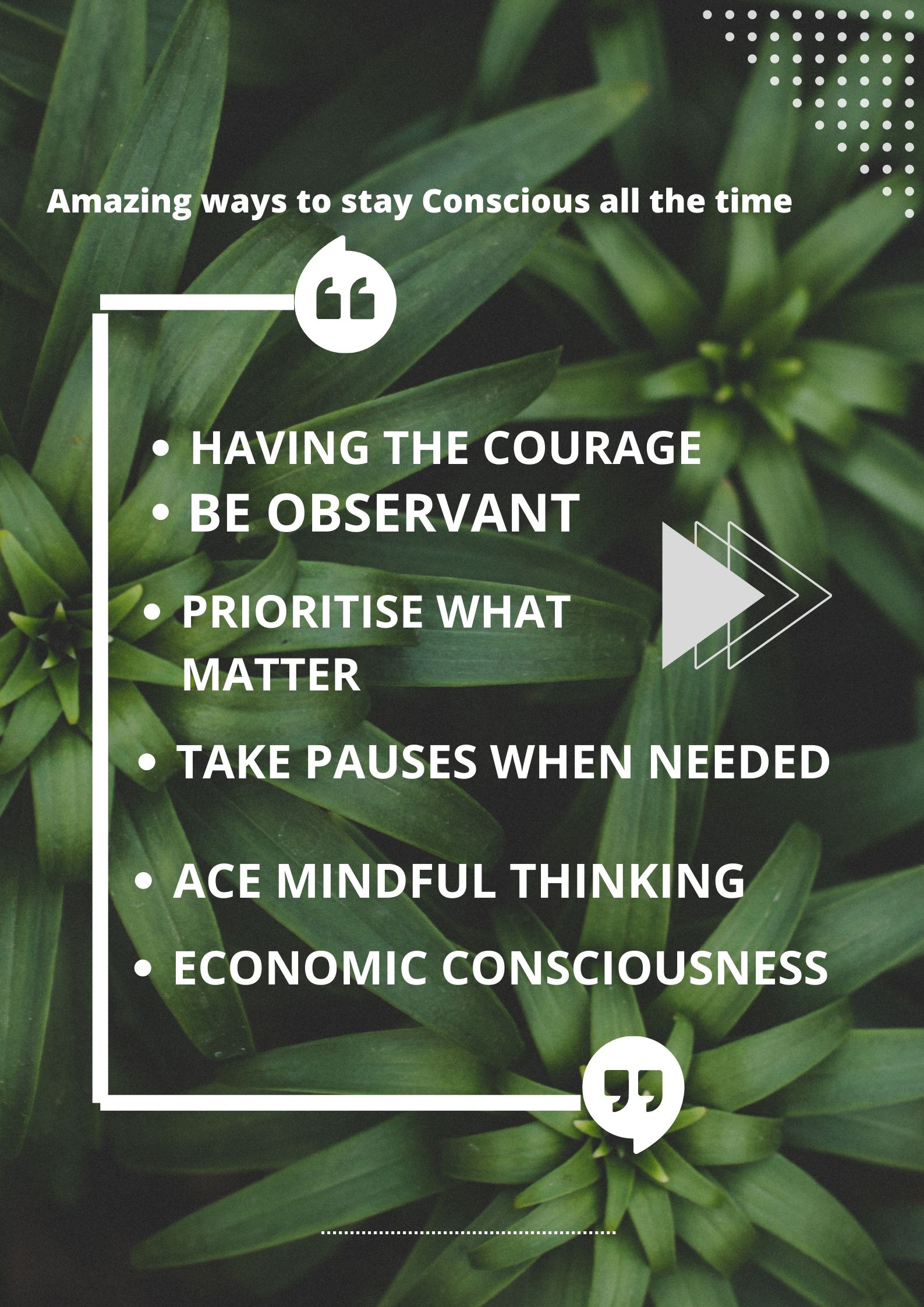 How to stay in conscious.